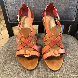 Aldo Woven Leather Heels Sandals 39/8.5